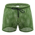thumbnail image 1 of Mesh Lounge Shorts for Men Drawstring Short Pant Cut out See-Through Mens Loose Breathable Trouser, 1 of 5