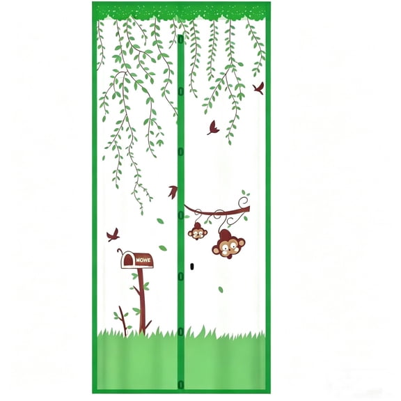 Mesh Magnetic Screen Door, Sliding Door Screen Magnet Closure Curtain for Front Back Patio Balcony, Hands Free Screen Partition, Bug Free Heavy Duty 82.7×35.4×1.2in (Brown)