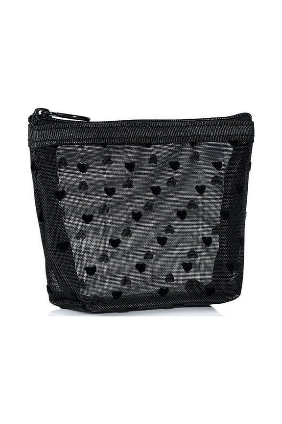 Mesh Makeup Bag Mesh Cosmetic Bag Travel Toiletry Bag Pouch with Zipper Mini Portable Makeup Cosmetic Travel Toiletry Purse Bag for Daily Toiletries Accessories