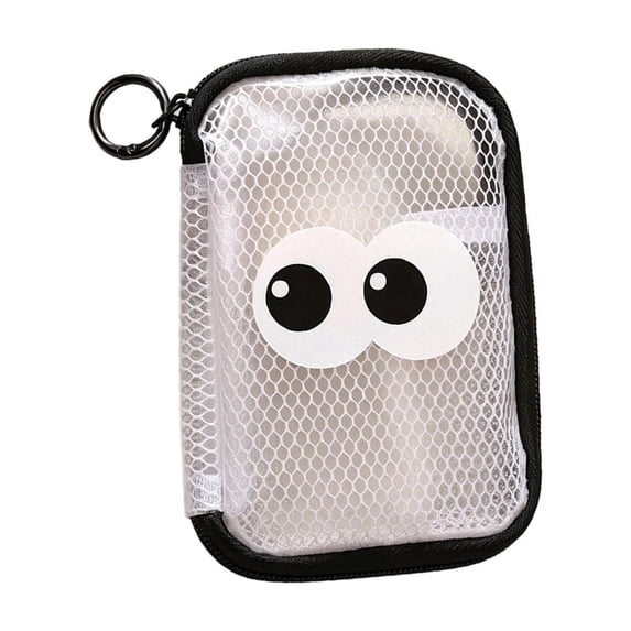 Mesh Makeup Pouch, Transparent Cosmetic Organizer With Separate Compartments, Waterproof Material, Built In Key Ring And Compact Design, Portable Bag For Lipsticks And Small Accessories
