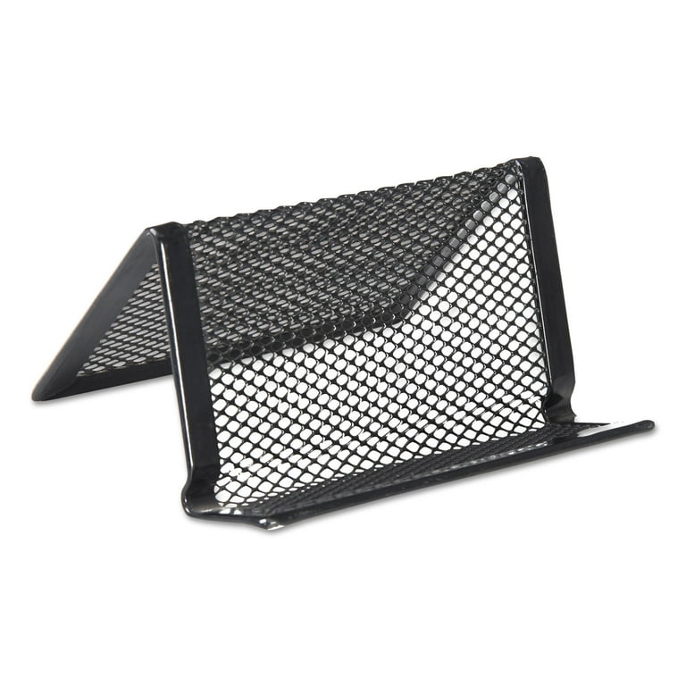 Mesh Metal Business Card Holder, Holds 50 2.25 x 4 Cards, 3.78 x 3.38 x 2.13, Black Mesh Metal Business Card Holder, Holds 50 2.25 x 4 Cards, 3.78 x 3.38 x 2.13, Black