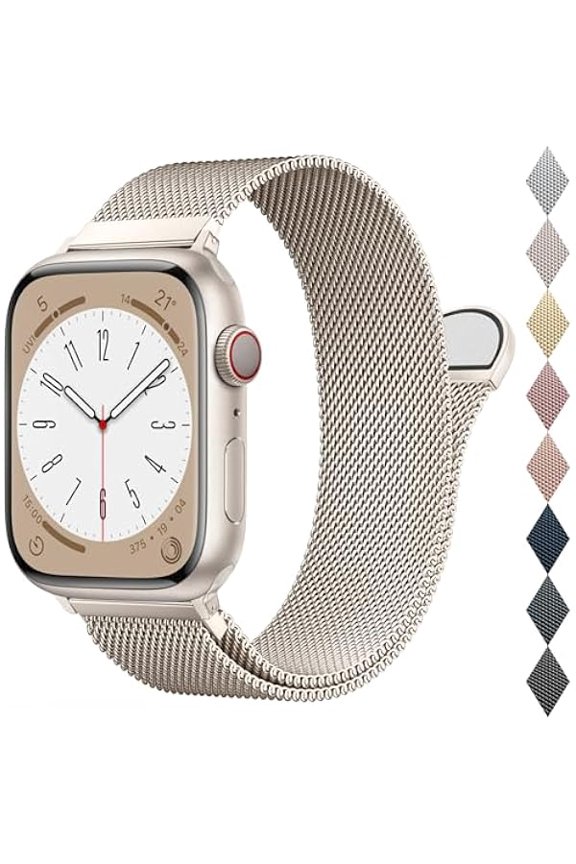 Mesh Metal Loop Compatible with Apple Watch Band 40mm 41mm 38mm 42mm Series 11 10 9 8 7 6 5 4 3 2 1, SE 3 2 1 Women Men, Stainless Steel Strap with Magnetic Clasp for iWatch Bands