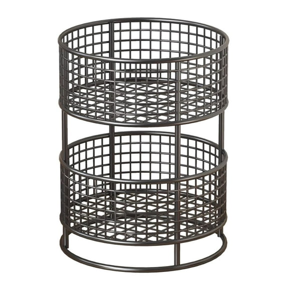 Mesh Metal Wire Grid Basket Storage Bin Sturdy Iron Material for Kitchen Bathroom Cabinet Organization