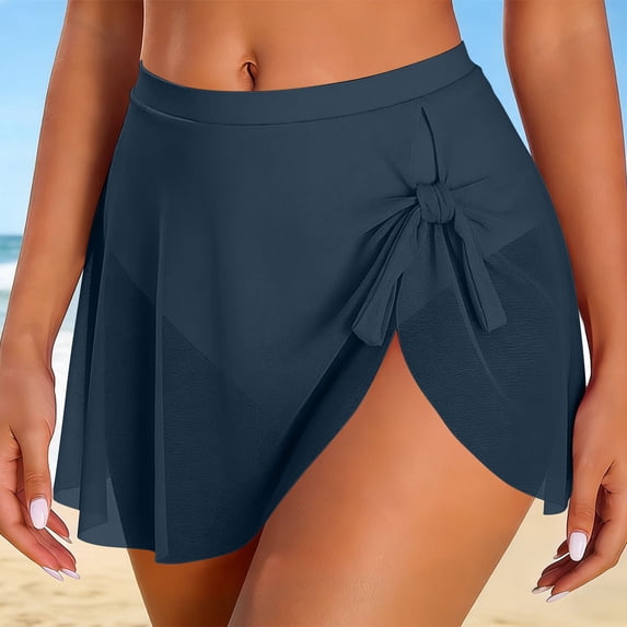 Mesh Mini Skirt Beach Bikini Cover-Up Swim Shorts Swimwear
