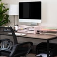 thumbnail image 1 of Mesh Monitor Stand with Storage Drawer, Ventilated Laptop Riser and Desktop Organizer, Office, Metal Mesh, Pink, 1 of 6