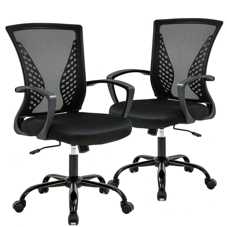 Office Chair, Mid Back Desk Chair, Ergonomic Home Office Desk Chairs, Mesh  Computer Chair, Cute Swivel Rolling Task Chair with Lumbar Support and