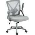 thumbnail image 1 of Mesh Office Chair Ergonomic Swivel Computer Chair with Flip-up Arms Adjustable Height Lumbar Support for Home Office Study Meeting, Gray, 1 of 10