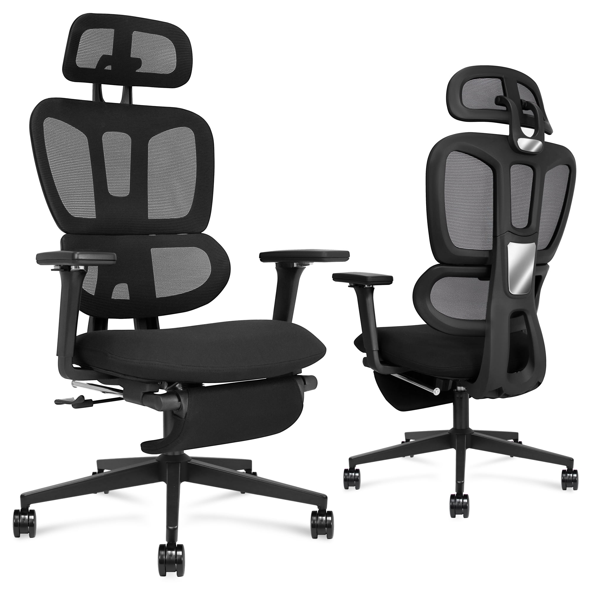 Ergonomic Mesh Office Chair with Footrest, High Back Computer Executive  Desk Chair with Headrest and 4D Flip-up Armrests, Adjustable Tilt Lock and