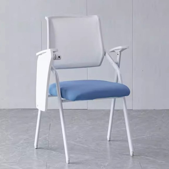 Mesh Office Chair Guest Reception Chair Desk Chair with Writting Board Foldable Training Chair Classroom Chair Desk with Attached Tablet Arm,Conference Chair No Wheels