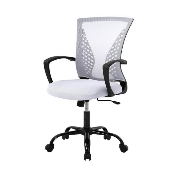 Mesh Office Chairs with Wheels, Home Offices Desk Chairs Comfy, Computer Chair, Rolling Chair, Adjustable Chair, Suitable for Office,Home, Bedroom, Study, White