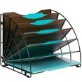 thumbnail image 1 of Dasher Products Mesh Office Organizer for Desk - Fan Shaped Desktop Organizer with 6 Compartments for Filing Paper, Bills, Letters for Work, School, Office, Waiting Room, Classroom, and More, 1 of 7