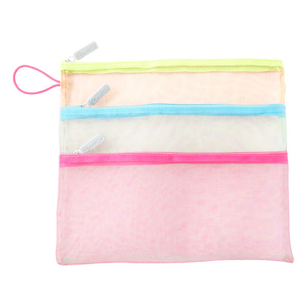 Mesh Organizer Travel Pouch, 3zipper