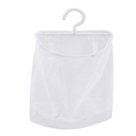 Mesh Over-The-Door Laundry Hamper With Hook And Adjustable Strap, White, For Clothes And Linens, Space-Saving Home Organizer