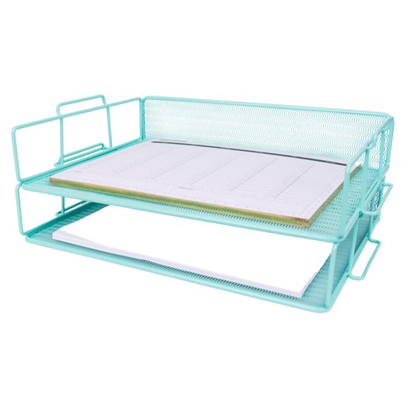 Mesh Paper Tray Stackable Letter Trays for Desk Organization Durable Document Holder & Workspace File Storage
