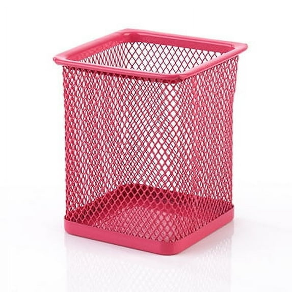 Mesh Pen Holder, Pencil Holder Pencil Basket Pen Cup Locker Organizer Square Makeup Brush Holder for Desk Accessories