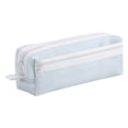 thumbnail image 1 of Mesh Pencil Case, Large Capacity Pencil Bag with Handle and Zipper, Double-Layer Pencil Cases, Portable Pencil Storage Pouch Bag, Sheer Mesh Pen Holder, Minimalist Stationery Organizer,Blue, 1 of 9