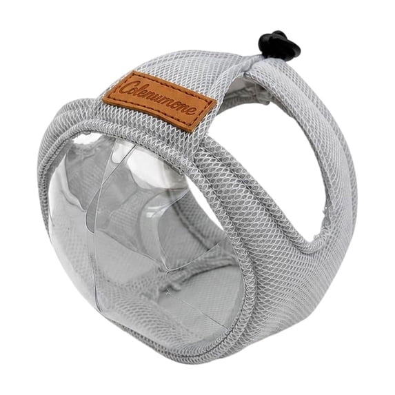 Mesh Pet Protector, Adjustable Soft Recovery Collar Breathable Head Cover Cats Grooming Anti-Licking Anti-Scratch Protective Shield Lightweight Transparent Hood_Gray