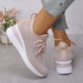 thumbnail image 1 of Mesh Platform Walking Shoes for Women Rhinestone Wedge Mesh Breathable Non Slip Tennis Walking Shoes, 1 of 7
