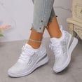 thumbnail image 1 of Mesh Platform Walking Shoes for Women Rhinestone Wedge Mesh Breathable Non Slip Tennis Walking Shoes, 1 of 8