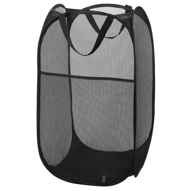 Mesh PopUp Laundry Hamper, Black