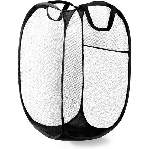 Mesh Pop-Up Laundry Hamper, Clothes Basket, Collapsible Hamper for Laundry, Foldable Hamper for Travel and Storage