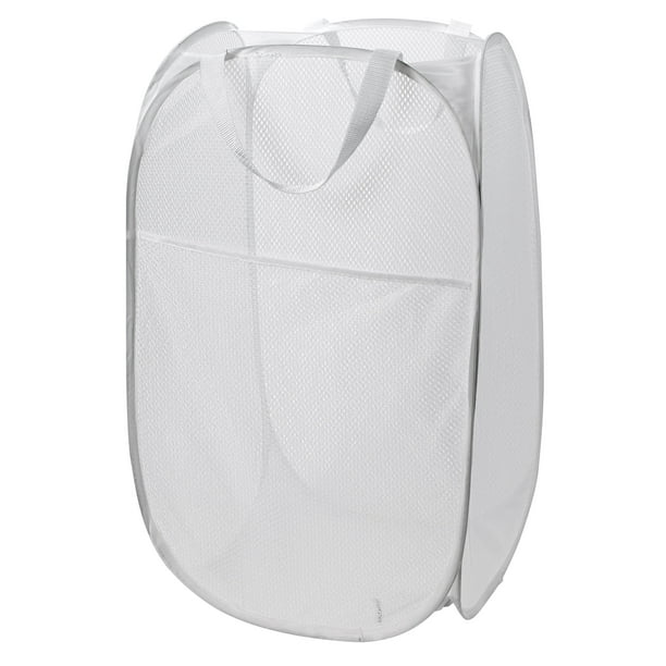 Mesh PopUp Laundry Hamper, White