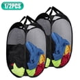 thumbnail image 1 of Mesh Popup Laundry Hamper with Side Pocket, Foldable Portable Laundry Basket, Collapsible Dirty Clothes Hamper for Bedroom, Kids Room, College Dormitory and Travel, 1 of 8