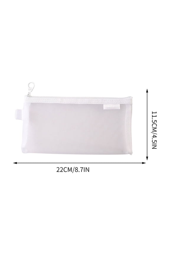 Mesh Pouch, Zipper Small Nylon Travel, Mesh Makeup Bag for Daily, Purse Organizer Insert, to Keep Small Ltems, Home Organizing White