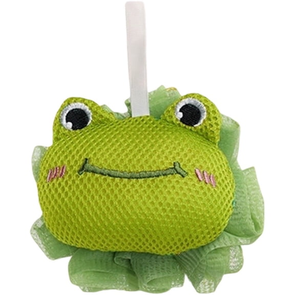Mesh Pouf Bath Sponge, Cute Body Exfoliating Shower Ball Shower Sponge Bath Balls, Creative Turtle Frog Strawberry Design