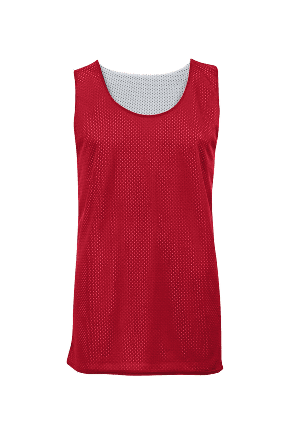 Mesh Reversible Youth Tank - Red/White XS