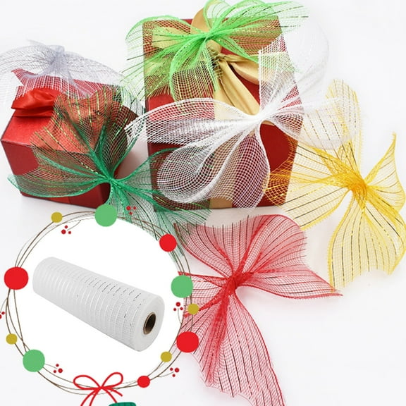 Mesh Ribbon 6" x 10yd for Wreaths Crafts Gift Wrapping and Holiday Decor,Sparkle Decorative Netting Roll for Bows Swags and Event Decorations,craft ribbon,mesh ribbon,H,1PC