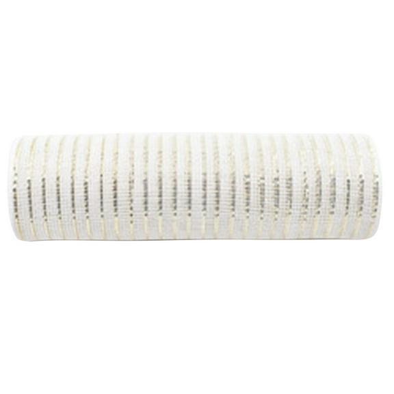 Mesh Ribbon Gold Deco Mesh Ribbon 10 Inch Wide Mesh Ribbon for Christmas Tree Metallic Mesh Roll Decorative Mesh Ribbon for Wreaths Garland Swag Basket Craft Supplies C