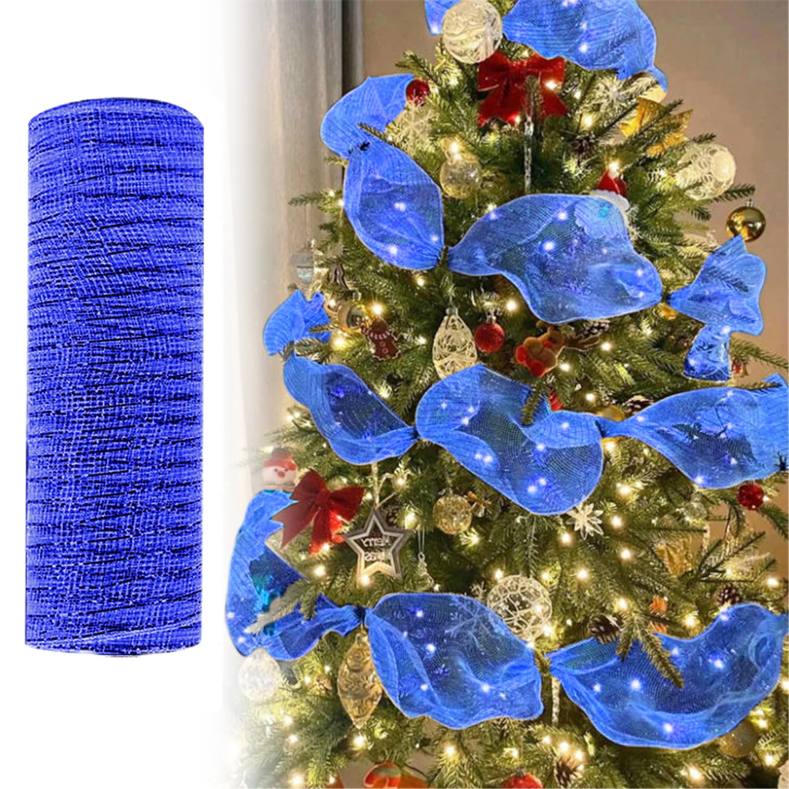 Mesh Ribbon Roll,Christmas Tree Ribbon 10 inch x 30 feet(10Yard)Each ...