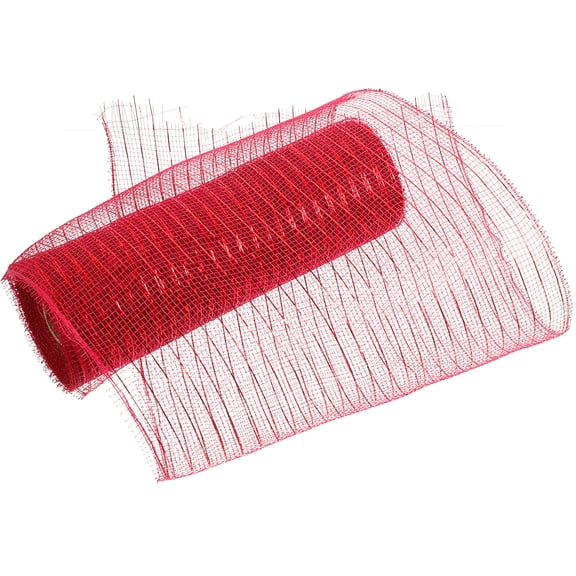 HEALEEP Dark Red Mesh Ribbon Roll for Wrapping, 360 Inches Length x 10.24 Inches Width, PP Material