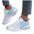 thumbnail image 1 of Mesh Running Shoes for Women Chunky Air Cushion Fashion Sneakers Lace up Antislip Trainers Athletic Shoes Lightweight Walking Shoes Light Blue Size 8.5, 1 of 5