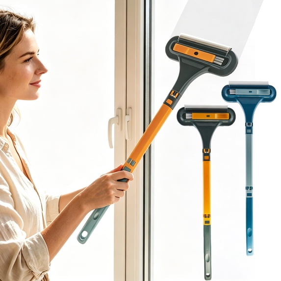 Mesh Screen Cleaner with Detachable Handle, 2-in-1 Wet & Dry Cleaning Brush for Patio, Door, and Window Screens