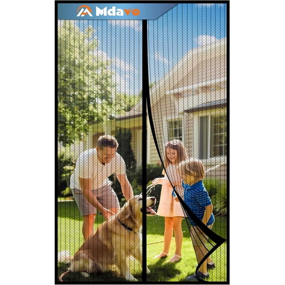 Mesh Screen with Magnetic Closure-Keeps Bugs Out Let Breeze in, Heavy Duty - Pet and Kid Friendly, Works Front, Sliding Doors (38 x 82 Inch)