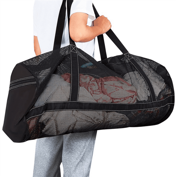 Mesh Scuba Dive Gear Bag, Foldable Mesh Duffle Beach Tote Bag for Snorkeling, Spearfishing, Swimming, Travel, Gym