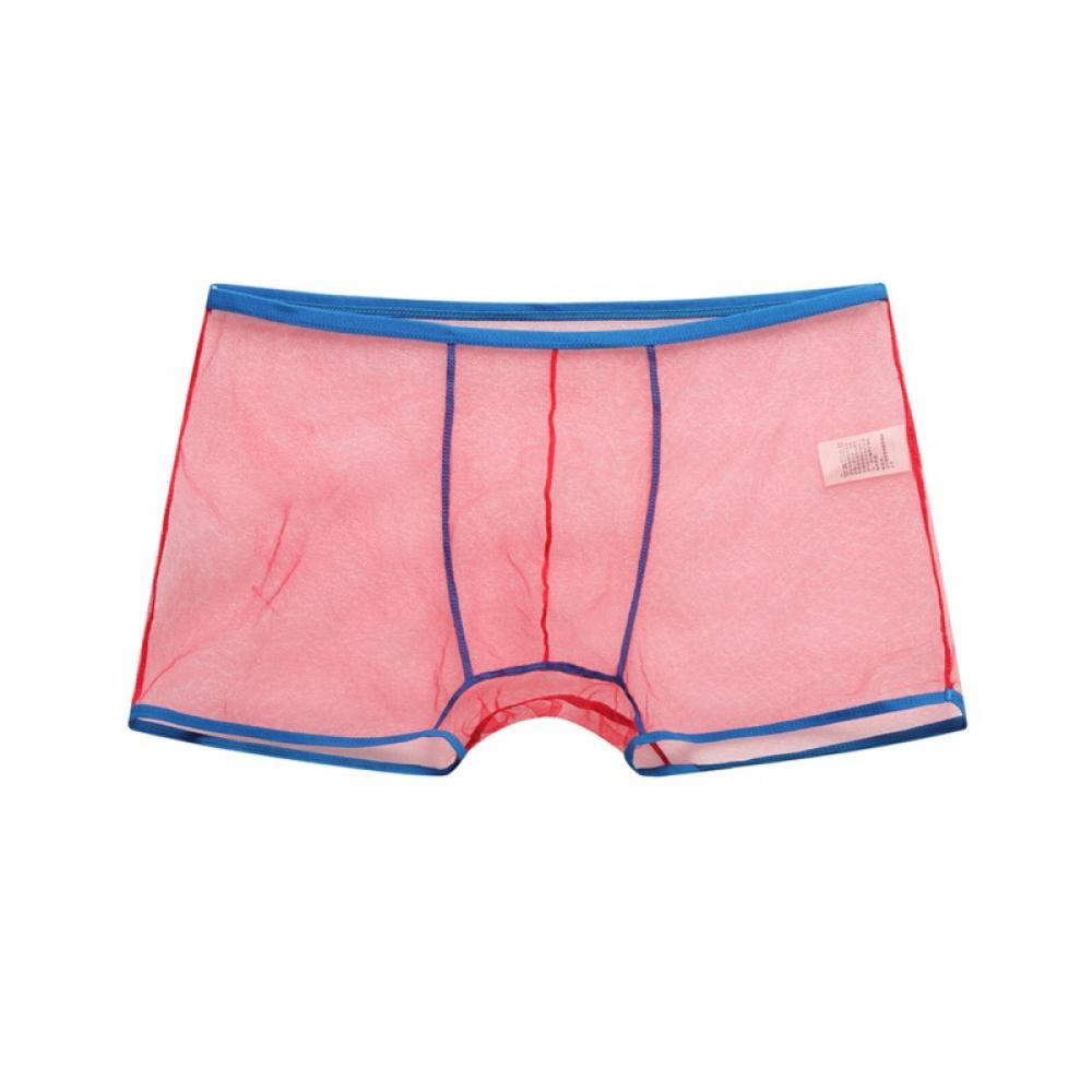 Mesh See Through Men Boxers Shorts Breathable Transparent Solid Boxer ...