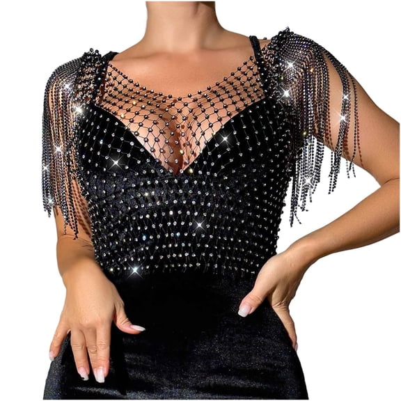 Mesh Sequin Tops for Women Sparkly Long Sleeve Sheer Crop Top See Through Shirt Glitter Going Out Tops Mesh Layer Slim Fit Shirts Club Party Outfits Stylish Trendy Wear for Cocktail