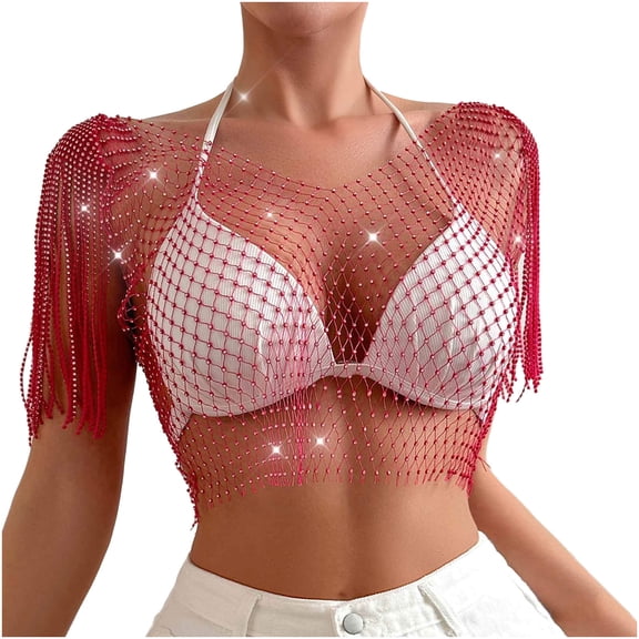 Mesh Sequin Tops for Women Sparkly Long Sleeve Sheer Crop Top See Through Shirt Glitter Going Out Tops Mesh Layer Slim Fit Shirts Club Party Outfits Stylish Trendy Wear for Cocktail