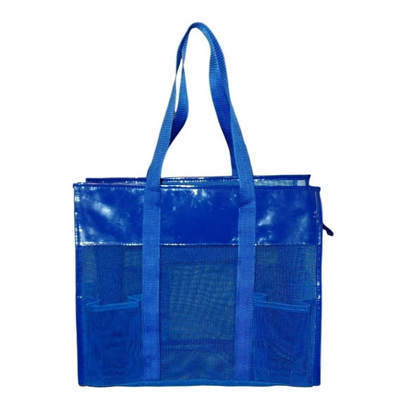 Mesh Shopper Utility Beach Bag Zipper Organizing Tote bag Royal