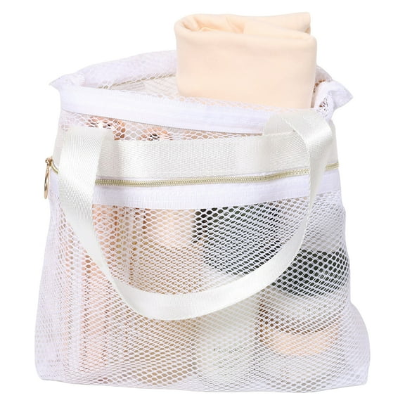 Mesh Shower Bag with Zipper and Handles Portable Mesh Shower Caddy Bag Quick Dry Toiletry Tote for Bathroom Gym Travel Camp Beach