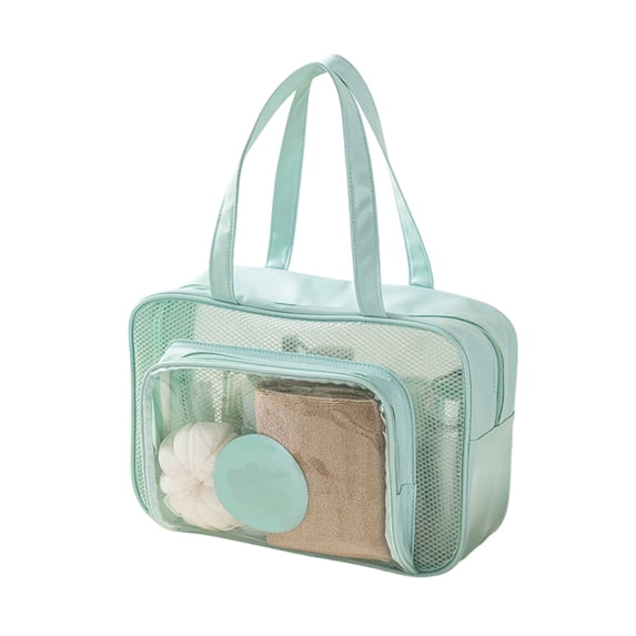 Mesh Shower Caddy Bag, 14 Inch Large Shower Caddy Portable Travel Shower Caddy, Turquoise Mesh Toiletry Bag for Dorm College Gym Bathroom Organizer, 1 Pack