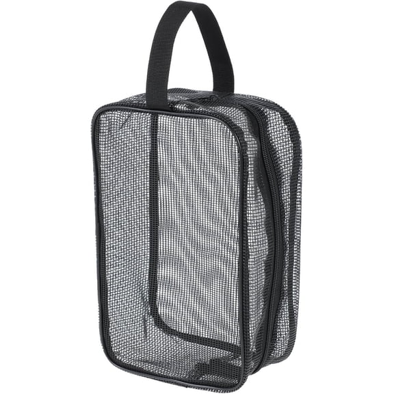 Mesh Shower Caddy Bag, Black Toiletry Organizer for Gym Travel