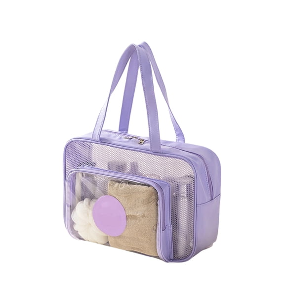 Mesh Shower Caddy Bag, Large 14 Inch Shower Caddy Organizer, Portable Purple Shower Tote for Gym Dorm Travel Bathroom Cosmetic and Toiletry Storage, 1 Pack