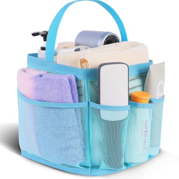 Mesh Shower Caddy Portable for College Dorm Room Essentials, Shower Caddy Dorm with 8-Pocket Large Capacity for Beach, Swimming, Gym, Travel essentials