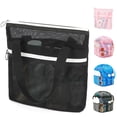 thumbnail image 1 of Fammart Mesh Shower Bag, Quick-Dry Shower Caddy with Zipper & 2 Pockets. Portable Toiletry Bag for Bathroom, Gym, Travel, Camp, Beach, Dorm & College Essentials (Black), 1 of 8