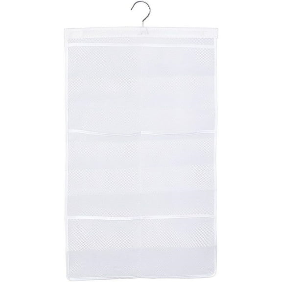 QZS  Mesh Shower Organizer,26.8x14.2In Shower Curtain Liner Pockets for Bathroom,Reusable Folding Quick Dry Mesh for Soap,Loofah,Shampoo