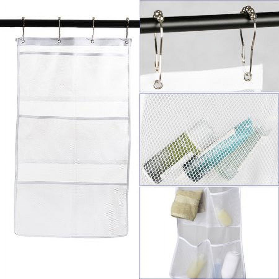 Mesh Shower Organizer Hanging Mesh Pockets Bathroom Caddy 6 Pockets